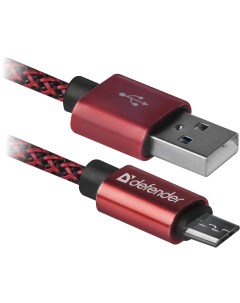 Кабель USB2 0 Am microUSB 1m красный 87801 Defender