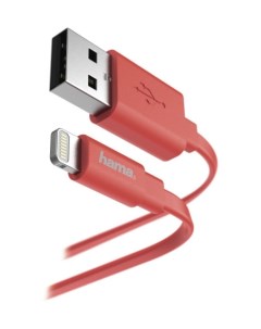 Кабель Lightning 8 pin USB плоский 1 2 м розовый 00173645 Hama