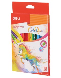 Набор цветных карандашей ColoRun трехгранные 18 шт EC00310 Deli