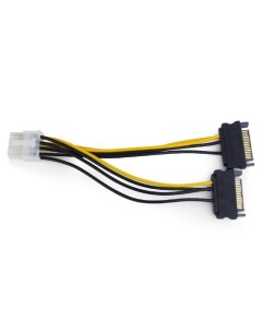 Переходник питания адаптер 2xSATA 15 pin M PCI E 8 pin M 15 см CC PSU 83 Cablexpert