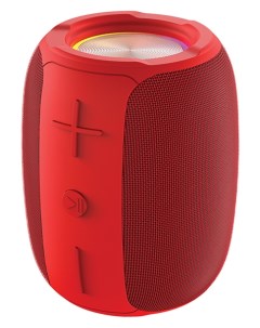 Портативная акустика Battery Beats 5 Вт FM AUX microSD Bluetooth подсветка красный 33037 Qumo