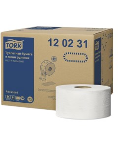 Бумага туалетная Advanced T2 слоев 2 листов 1214шт длина 170м белый 12шт 120231 Tork