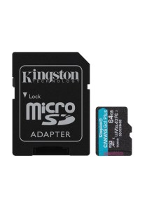 Карта памяти 64Gb microSDXC Canvas Go Plus Class 10 UHS I U3 адаптер Kingston