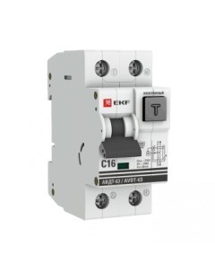Выключатель автоматический дифференциального тока PROxima АВДТ 63 1P N C 16А A 30мА электронный DA63 Ekf