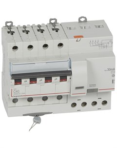 Выключатель автоматический дифференциального тока DX3 АВДТ 4P C 40А AC 30мА 411190 Legrand