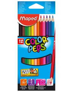 Набор цветных карандашей Color Peps трехгранные 12 шт 183212 Maped