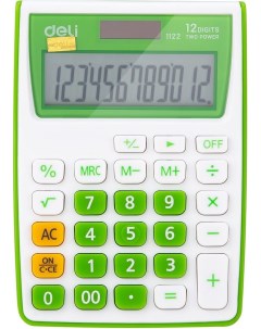 Калькулятор настольный E1122 GRN 12 разрядный однострочный экран зеленый 1189196 Deli