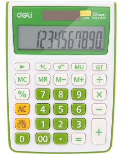 Калькулятор настольный E1238 GRN 12 разрядный однострочный экран зеленый 1189223 Deli