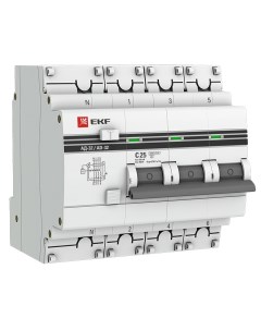 Выключатель автоматический дифференциального тока PROxima АВДТ 4P C 25А AC 30мА DA32 25 30 4P pro Ekf