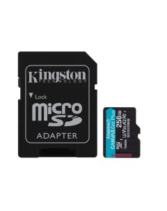 Карта памяти 256Gb microSDXC Canvas Go Plus Class 10 UHS I U3 адаптер SDCG3 256GB Kingston