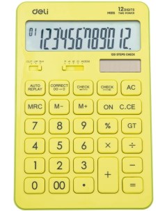 Калькулятор настольный Touch EM01551 12 разрядный однострочный экран желтый 1176686 Deli