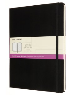 Блокнот Classic Double В5 линейка нелинованный 96 листов черный NB413HBK Moleskine