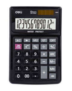 Калькулятор настольный EM04031 12 разрядный кол во функций 552 однострочный экран черный 1423022 Deli