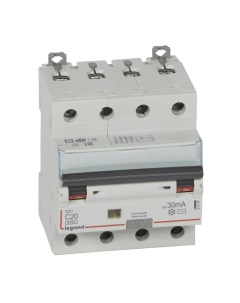 Выключатель автоматический дифференциального тока DX3 АВДТ 4P C 20А AC 30мА 411187 Legrand