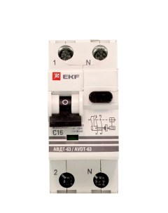 Выключатель автоматический дифференциального тока PROxima АВДТ 63 2P C 32А A 30мА DA63 32 30e Ekf