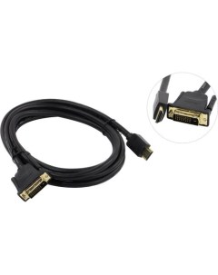 Кабель HDMI 19M DVI D 25M Dual Link 2 м черный ABFBH Vention