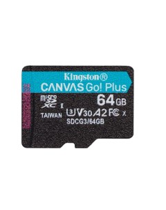 Карта памяти 64Gb microSDXC Canvas Go Plus Class 10 UHS I U3 V30 A2 SDCG3 64GBSP Kingston