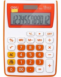 Калькулятор настольный E1122 OR 12 разрядный однострочный экран оранжевый 1189222 Deli