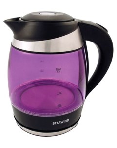 Чайник SKG2217 1 8л 2200Вт закрытая спираль пластик стекло фиолетовый черный SKG2217 Starwind
