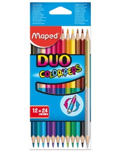 Набор цветных карандашей Color Peps Duo трехгранные 12 шт 829600 Maped