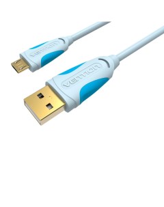 Кабель USB2 0 Am microUSB2 0 5 pin Позолоченные разъемы 480 МБит сек медь 1м голубой VAS A04 S100 Vention