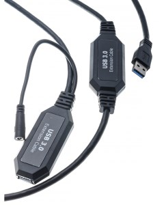 Кабель адаптер USB3 0 Am USB 3 0 AF активный 10м черный CU827 10M Vcom