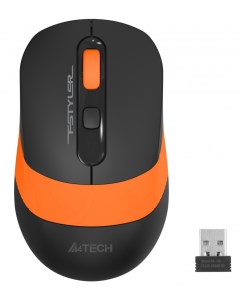 Мышь беспроводная FG10S, 2000dpi, оптическая светодиодная, USB, черный/оранжевый (1204066) A4tech