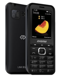 Мобильный телефон LINX B241 2 44 320x240 TFT Spreadtrum SC6531E 32Mb RAM 32Mb BT 1xCam 2 Sim 3000 мА Digma
