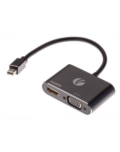 Переходник адаптер Mini DisplayPort M HDMI 19F VGA 15F 4K 15 см черный CG646M 0 15 Vcom