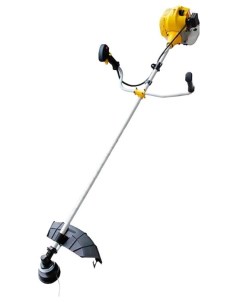 Триммер Huter GGT-1500TX, 2 л.с., 9500 об/мин, бензиновый, реж.эл.: леска и нож, Т-образная (велосипедная) рукоять, плечевой ремень, верхнее положение двигателя, 6.78 кг (70/2/21)