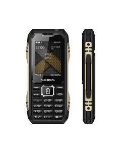Мобильный телефон TM D428 2 4 320x240 TFT BT 2 Sim 4000 мА ч micro USB черный золотистый Texet