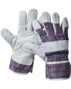 Перчатки рабочие хлопчатобумажные с покрытием из спилковой кожи повышенной прочности XL серый MASTER Stayer
