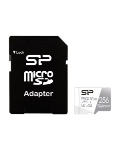 Карта памяти 256Gb microSDXC Superior Class 10 UHS I U3 V30 A2 адаптер SP256GBSTXDA2V20SP Silicon power