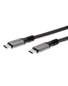 Кабель USB Type C USB Type C экранированный быстрая зарядка 5A 1 2 м серый CU540M 1 2M Vcom