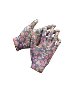Перчатки садовые с нитриловым покрытием L XL черный розовый 11297 XL Grinda
