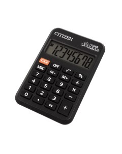 Калькулятор карманный BusinessLine LC 110NR 8 разрядный однострочный экран черный Citizen
