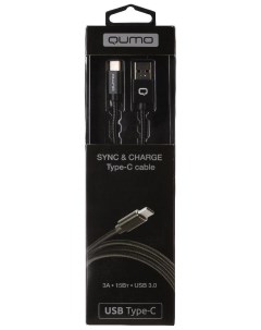 Кабель USB USB Type C 3A 1м черный 22477 Qumo