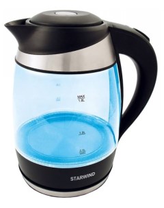 Чайник SKG2216 1 8л 2200Вт закрытая спираль пластик стекло синий черный SKG2216 Starwind
