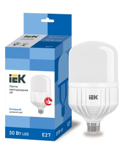 Лампа светодиодная E27, 30Вт, 6500K / холодный свет, 2700лм, IEK HP (LLE-HP-30-230-65-E27) Iek