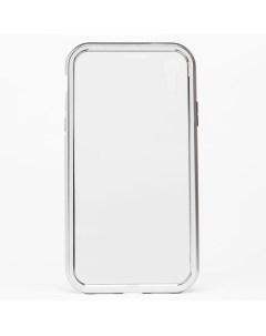 Чехол накладка двусторонний для смартфона Apple iPhone XR серебристый 108712 360 magnetic glass