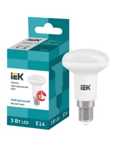 Лампа светодиодная E14 рефлектор R39 3Вт 4000K нейтральный свет 270лм LLE R39 3 230 40 E14 Iek