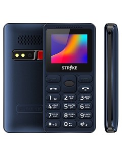Мобильный телефон Strike S10 1 77 TN 32Mb RAM 32Mb 2 Sim 1000 мА ч micro USB синий Bq