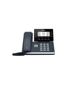 VoIP телефон SIP T53W 12 SIP аккаунтов монохромный дисплей PoE черный без БП Yealink