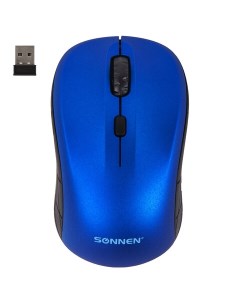 Мышь беспроводная V 111 1600dpi оптическая светодиодная USB синий 513519 Sonnen