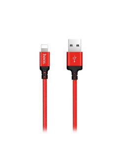 Кабель USB Lightning 1m красный черный X14 Times Speed 85396 Hoco