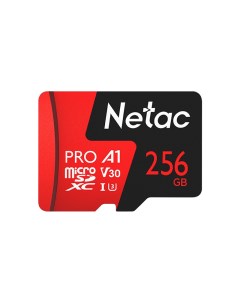 Карта памяти 256Gb microSDXC P500 Extreme Pro Class 10 UHS I U3 V30 A1 NT02P500PRO 256G S Netac