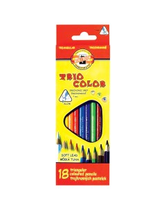 Набор цветных карандашей Triocolor трехгранные 18 шт заточенные 3133018004KSRU Koh-i-noor