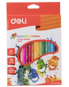 Набор цветных карандашей Color Emotion трехгранные 18 шт EC00210 Deli