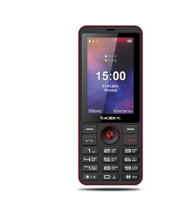 Мобильный телефон TM 321 3 400x240 TFT 1xCam 2 Sim 2500 мА ч micro USB черный красный Texet