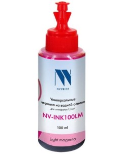 Чернила 100 мл светло пурпурный совместимые водные для Сanon Epson НР Lexmark NV INK100ULM Nv print
